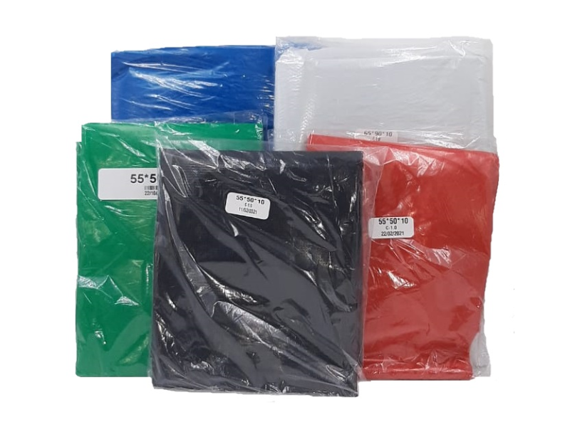 Bolsas para manejo de residuos, paquete x 10 unidades, colores verde, rojo, blanco, azul, negro y gris, distintos tamaños para sus diferentes contenedores y papeleras.